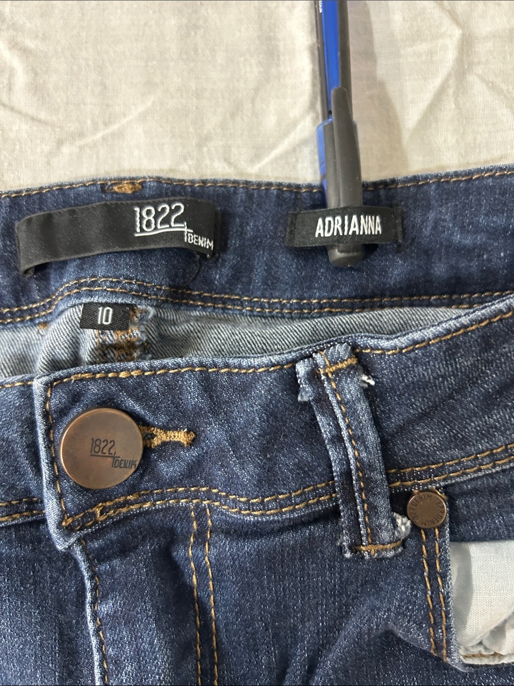 1822 Denim Adrianna Skinny Ankle Jeans Size 10 Dark Wash Stretch